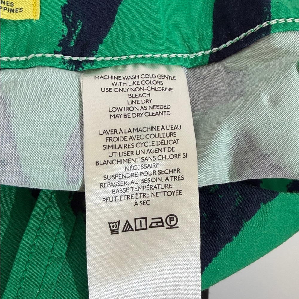 Anthropologie Maeve Colette Pants Size 26 Green And Navy Print EUC - Picture 11 of 12